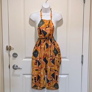 NWOT Beckwoman XS Handmade 100% Cotton Boho Knee Length Harem Pant Overalls